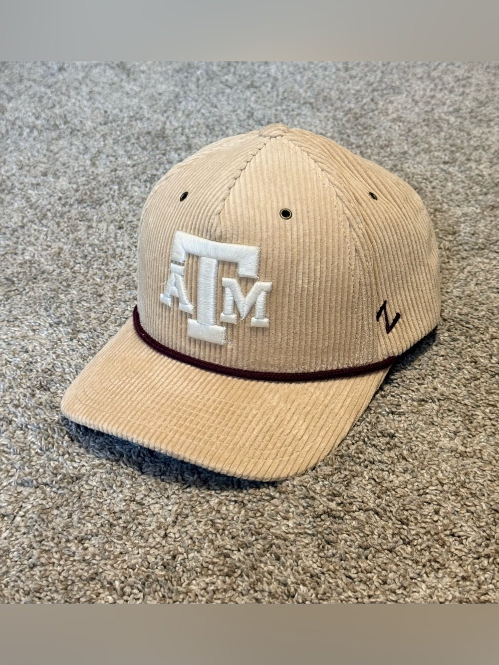 Zephyr Texas A&M Aggies Beige Corduroy Theory Vault Rope Hat